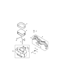 Kohler Sv735-3023 Air Intake And Filtration Diagram and Parts List for Z-FORCES60 (17AF5GHD-17AF5GHD010)(2011) Cub Cadet Lawn Tractor